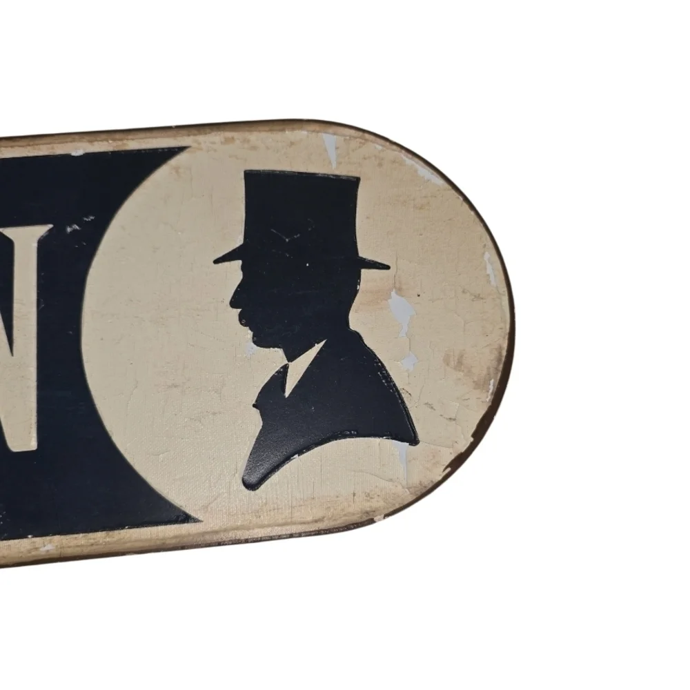 Gentlemen Tin Restroom Bathroom Sign Blue &Cream Gentleman Vintage Style Read